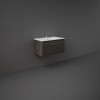 RAK-Joy Uno 800mm Wall Hung Vanity Unit With Slim Basin - MOKA WALNUT