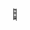 Fjord 800 x 300mm Curved Black Thermostatic Touch Control Electric Heated Towel Rail