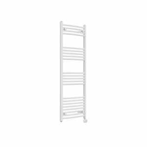 Fjord 1400 x 500mm Curved White Thermostatic Touch Control Electric Heated Towel Rail