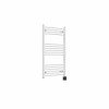 Fjord 1000 x 600mm Curved White Thermostatic Wifi Control Electric Heated Towel Rail