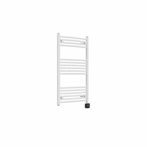 Fjord 1000 x 600mm Curved White Thermostatic Wifi Control Electric Heated Towel Rail