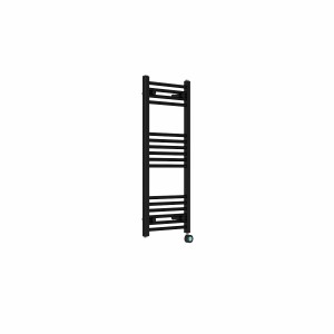 Bergen 1000 x 400mm Straight Black Thermostatic Touch Control Electric Heated Towel Rail