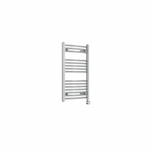 Fjord 800 x 500mm Curved Chrome Thermostatic Touch Control Electric Heated Towel Rail