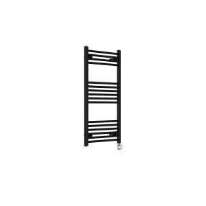 Bergen 1000 x 500mm Straight Black Thermostatic Touch Control Electric Heated Towel Rail