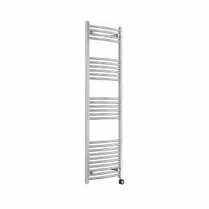 Fjord 1600 x 500mm Curved Chrome Thermostatic Touch Control Electric Heated Towel Rail