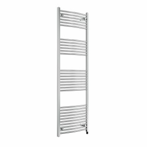 Fjord 1800 x 600mm Curved Chrome Prefilled Electric Heated Towel Rail