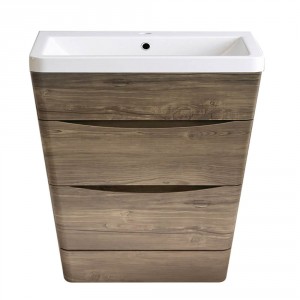 800mm Grey Oak Effect Basin and Drawer Floor Standing Vanity Unit