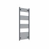Bergen 1400 x 600mm Straight Anthracite Prefilled Electric Heated Towel Rail