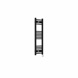 Bergen 1000 x 300mm Straight Black Thermostatic Touch Control Electric Heated Towel Rail