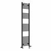 Fjord 1800 x 400mm Dual Fuel Curved Black Thermostatic Electric Heated Towel Rail