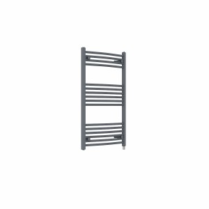 Fjord 1000 x 600mm Curved Anthracite Prefilled Electric Heated Towel Rail