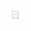 Fjord 600 x 600mm Curved White Thermostatic Touch Control Electric Heated Towel Rail