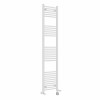 Fjord 1800 x 400mm Dual Fuel Curved White Thermostatic Electric Heated Towel Rail