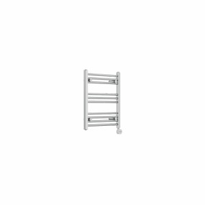 Bergen 600 x 500mm Straight Chrome Thermostatic Touch Control Electric Heated Towel Rail