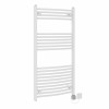 Fjord 1200 x 600mm Curved White HEC Thermostatic Electric Heated Towel Rail