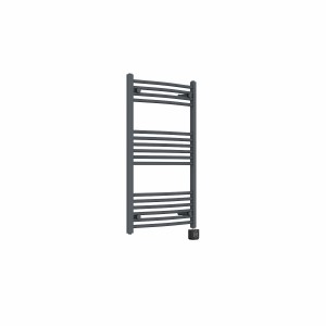 Fjord 1000 x 600mm Curved Anthracite Thermostatic Wifi Control Electric Heated Towel Rail