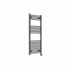 Fjord 1200 x 500mm Curved Anthracite Thermostatic Touch Control Electric Heated Towel Rail