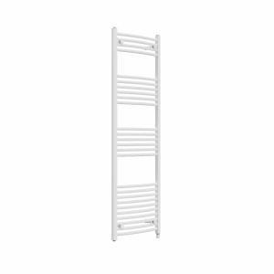 Fjord 1600 x 500mm Curved White Prefilled Electric Heated Towel Rail