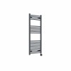 Fjord 1200 x 500mm Curved Anthracite Thermostatic Touch Control Electric Heated Towel Rail