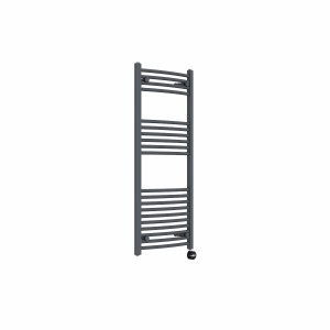 Fjord 1200 x 500mm Curved Anthracite Thermostatic Touch Control Electric Heated Towel Rail