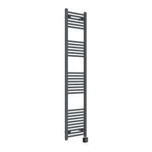 Bergen 1800 x 400mm Straight Anthracite Thermostatic Wifi Control Electric Heated Towel Rail