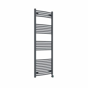 Fjord 1600 x 600mm Curved Anthracite Thermostatic Touch Control Electric Heated Towel Rail