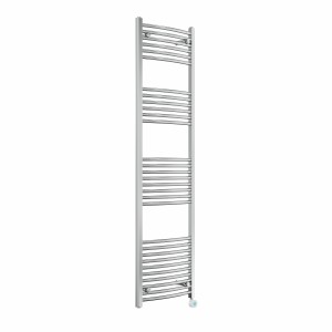 Fjord 1800 x 500mm Curved Chrome Thermostatic Touch Control Electric Heated Towel Rail