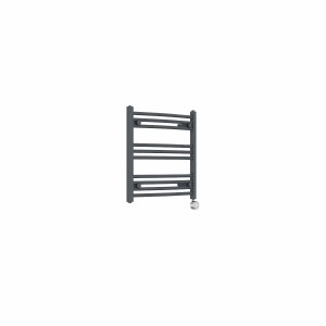 Fjord 600 x 600mm Curved Anthracite Thermostatic Touch Control Electric Heated Towel Rail