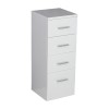 Absolute II 300mm Gloss White 4 Drawer Floor Standing Furniture Unit