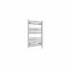 Fjord 800 x 600mm Curved Chrome Thermostatic Touch Control Wifi Electric Heated Towel Rail