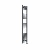 Fjord 1600 x 300mm Curved Anthracite Thermostatic Touch Control Electric Heated Towel Rail
