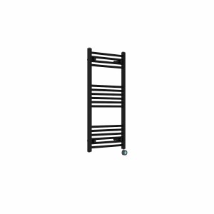 Bergen 1000 x 500mm Straight Black Thermostatic Touch Control Electric Heated Towel Rail