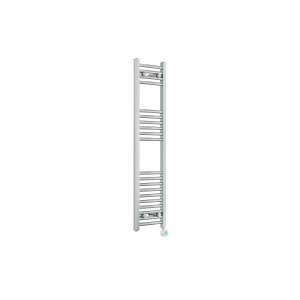 Fjord 1200 x 300mm Curved Chrome Thermostatic Touch Control Electric Heated Towel Rail