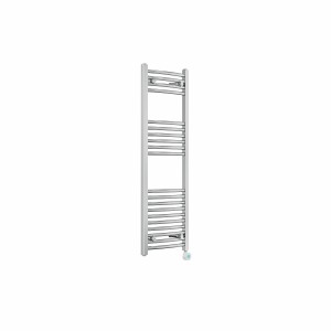 Fjord 1200 x 400mm Curved Chrome Thermostatic Touch Control Electric Heated Towel Rail