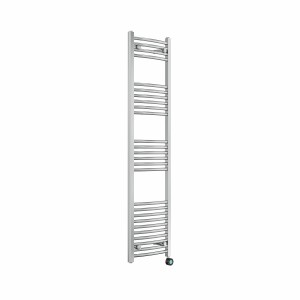 Fjord 1600 x 400mm Curved Chrome Thermostatic Touch Control Electric Heated Towel Rail
