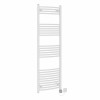 Fjord 1600 x 500mm Curved White HEC Thermostatic Electric Heated Towel Rail