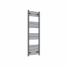 Fjord 1400 x 500mm Curved Anthracite Prefilled Electric Heated Towel Rail