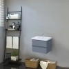 RAK-Resort 650mm Wall Hung Double Draw Vanity Unit - Matt Grey