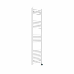 Fjord 1600 x 400mm Curved White Thermostatic Touch Control Electric Heated Towel Rail