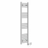 Fjord 1400 x 300mm Curved Chrome HEC Thermostatic Electric Heated Towel Rail