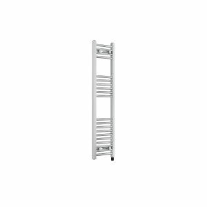 Fjord 1200 x 300mm Curved Chrome Prefilled Electric Heated Towel Rail