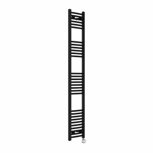 Fjord 1800 x 300mm Curved Black Thermostatic Touch Control Electric Heated Towel Rail
