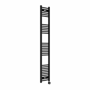 Fjord 1800 x 300mm Curved Black Thermostatic Touch Control Electric Heated Towel Rail