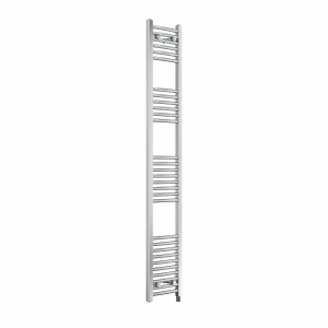 Fjord 1800 x 300mm Curved Chrome Prefilled Electric Heated Towel Rail