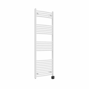 Fjord 1600 x 600mm Curved White Thermostatic Wifi Control Electric Heated Towel Rail