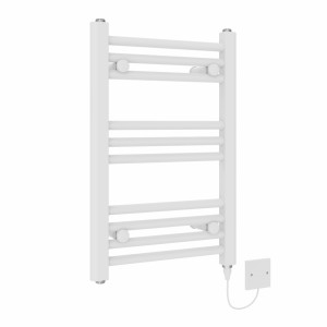 Bergen 600 x 400mm White Straight Electric Heated Towel Rail