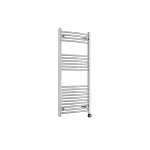 Fjord 1200 x 600mm Curved Chrome Thermostatic Touch Control Wifi Electric Heated Towel Rail
