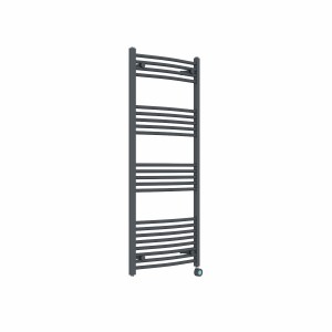 Fjord 1400 x 600mm Curved Anthracite Thermostatic Touch Control Wifi Electric Heated Towel Rail