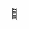 Fjord 800 x 400mm Curved Black Thermostatic Touch Control Electric Heated Towel Rail