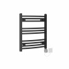 Fjord 600 x 500mm Curved Black HEC Thermostatic Electric Heated Towel Rail